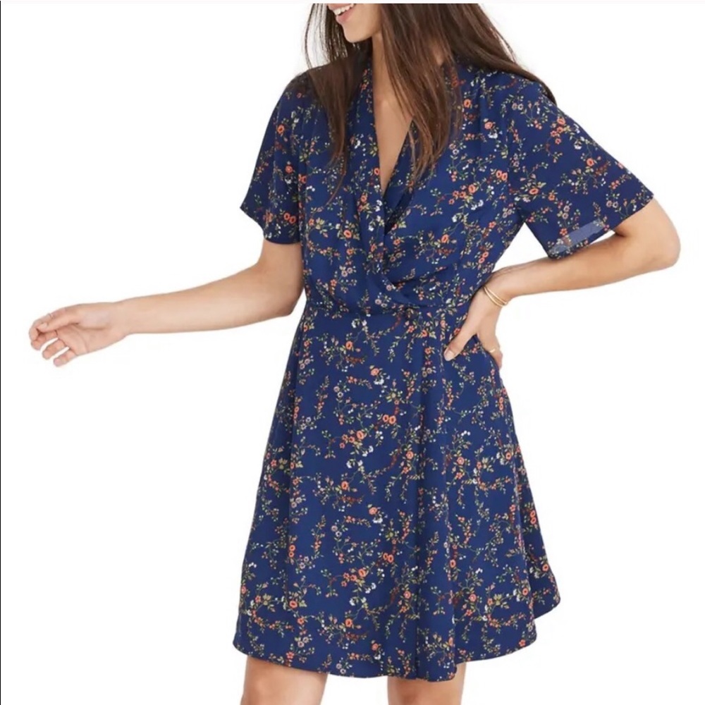 Madewell Amaranth Wrap Dress in Moonless Floral